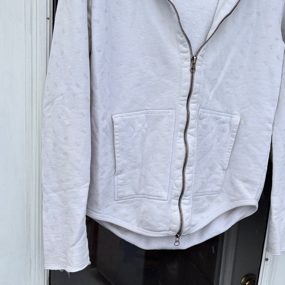 ATM Anthony Thomas Melillo Ladies Off White Pockets hood full Zip-Up Jacket-S - Picture 3 of 10